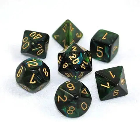 7-Die Set Scarab: Jade/Gold