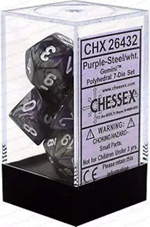 7-Die Set Gemini: Purple-Steel/White