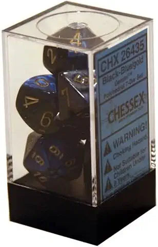 7-Die Set Gemini: Black-Blue/Gold