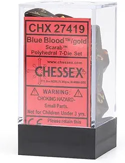7-Die Set Scarab: Blue Blood/Gold