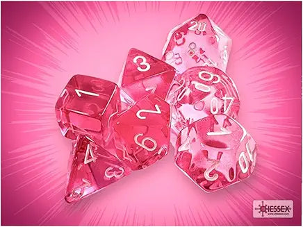 7-Die Set Translucent: Pink/White
