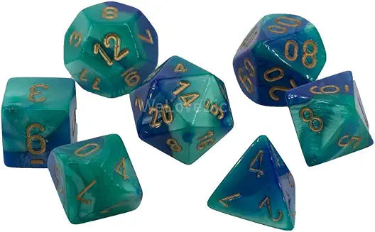 7-Die Set Gemini: Blue-Teal/Gold