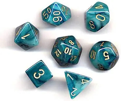 7-Die Set Phantom: Teal/Gold