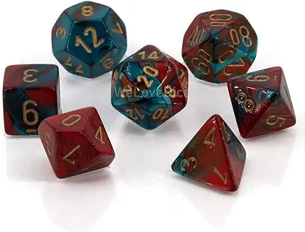 7-Die Set Gemini: Red-Teal/Gold
