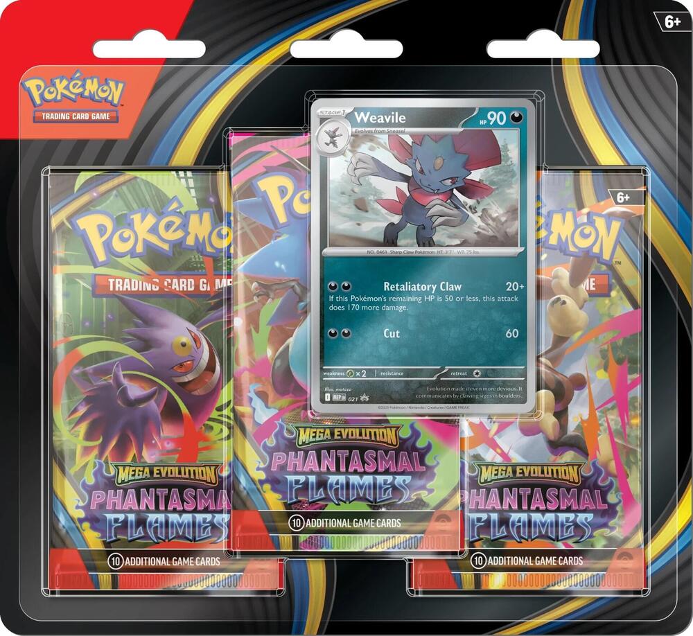 Pokemon: Phantasmal Flames - 3-Pack Blister (Weavile)