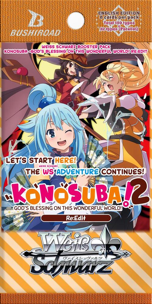 konosuba 2 booster box Weiss Schwarz: Konosuba! 2 God's Blessing on this wonderful world Re:Edit  Booster Box