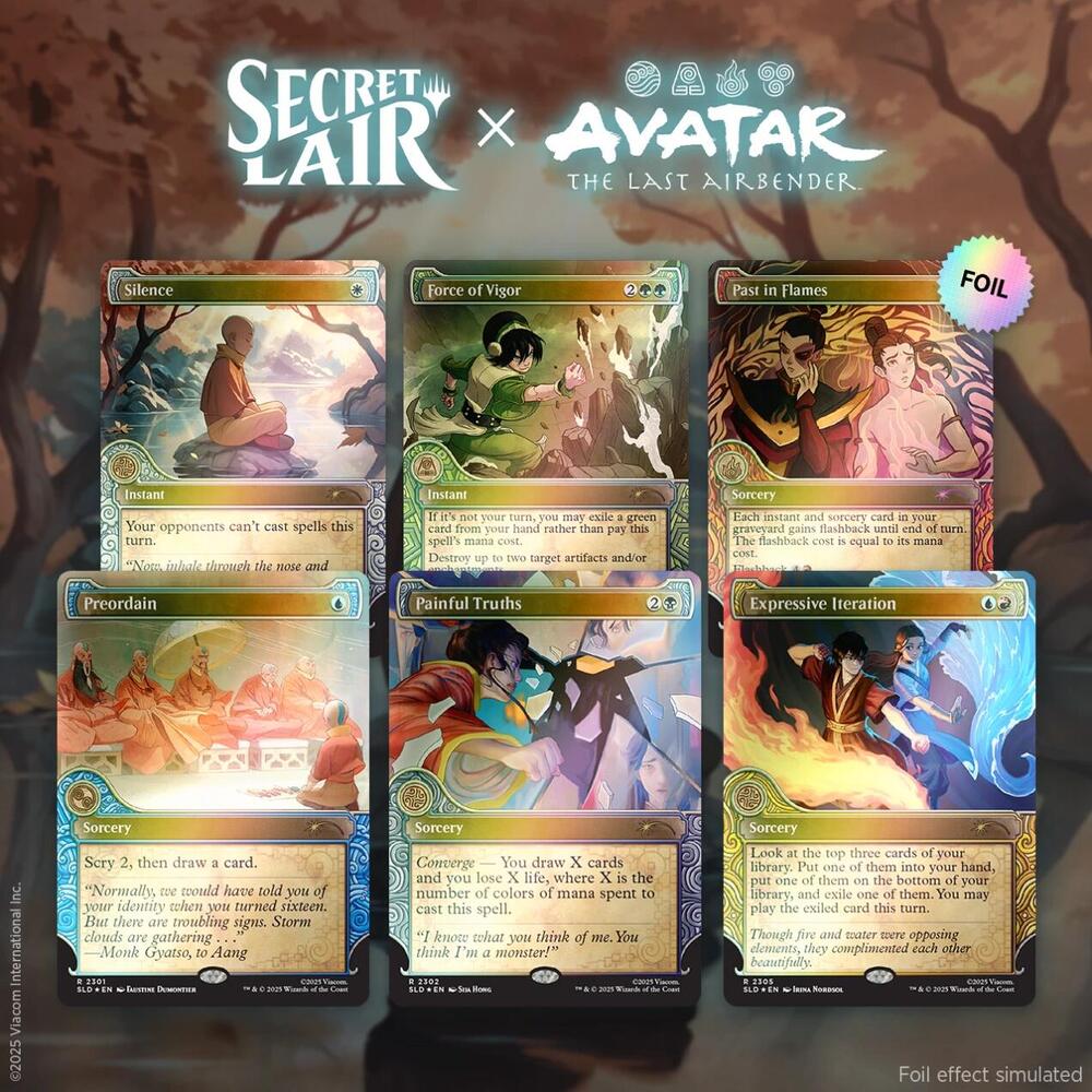 Magic the Gathering: Secret Lair Drop Series x Avatar The Last Airbender | One With The Elements | Rainbow Foil Edition