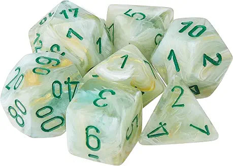7-Die Set Marble: Green/Dark Green