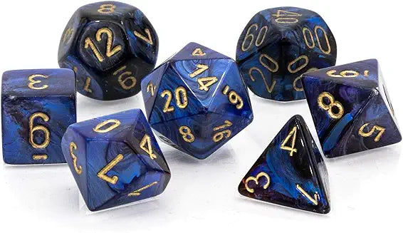 7-Die Set Scarab: Royal Blue/Gold