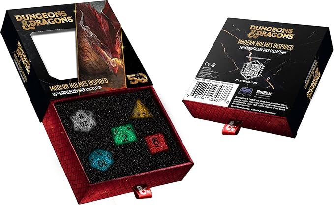Fanroll D&D Modern Holmes Inspired, 50th Anniversary Commemorative Dice Set