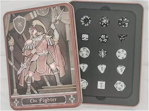 RPG Class Dice: Fighter Set Tin (15 Dice)
