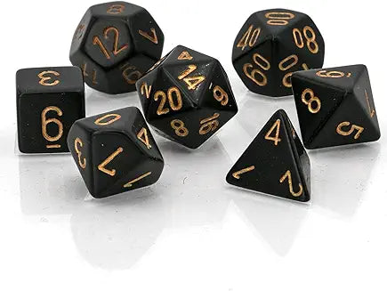 7-Die Set Opaque: Black/Gold