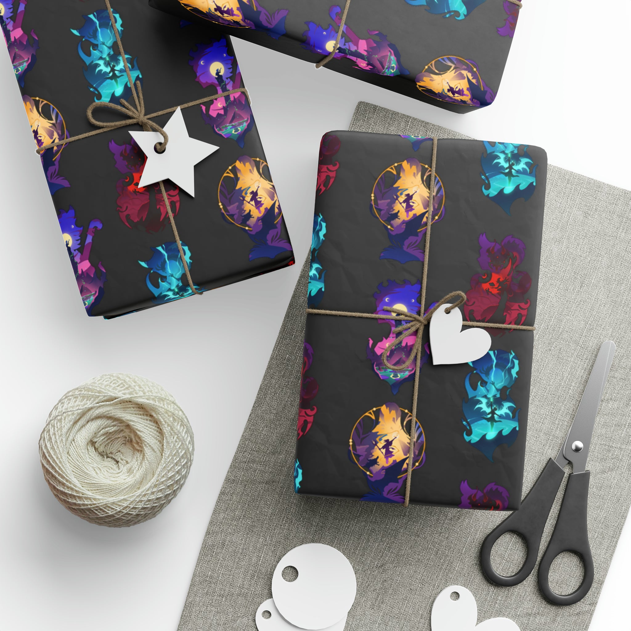 SPELLCASTER CLASS SILHOUETTE WRAPPING PAPER
