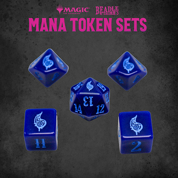 MTG: Token Set- Blue Mana Metal Token Set