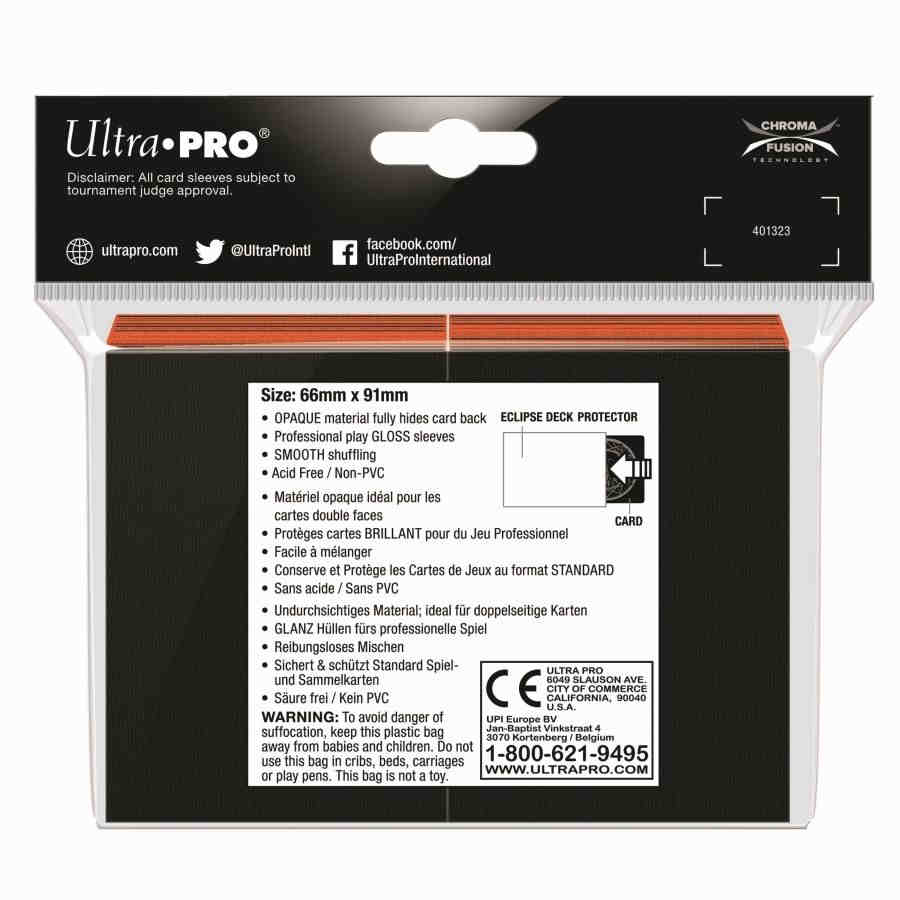 Deck Protectors: PRO-Gloss- Eclipse Pumpkin Orange (100)