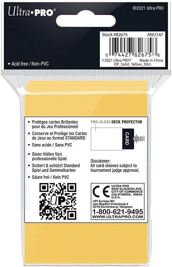 Deck Protectors: PRO-Gloss- Solid Yellow (50)