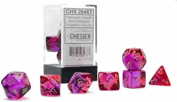 7-Die Set Gemini Translucent: Translucent Red-Violet/Gold