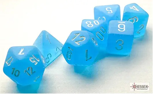 7-Die Set Mini Frosted: Caribbean Blue/White