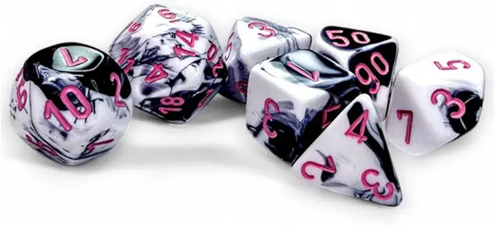 7-Die Set Gemini: Black-White/Pink
