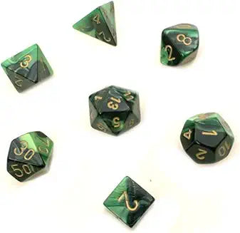 7-Die Set Gemini: Black-Green/Gold