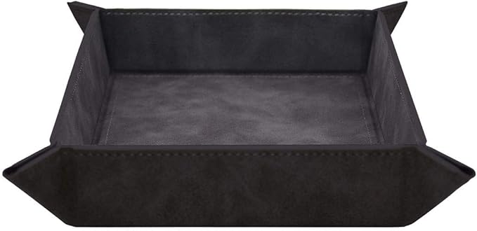 Dice Tray: Foldable Suede Jet