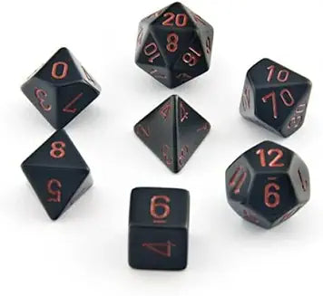 7-Die Set Opaque: Black/Red