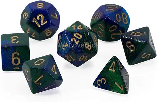 7-Die Set Gemini: Blue-Green/Gold