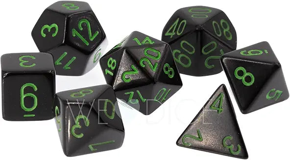 7-Die Set Opaque: Black/Green