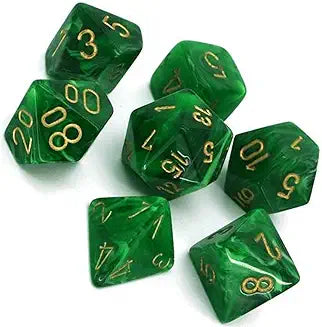 7-Die Set Vortex: Green/Gold