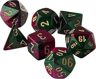 7-Die Set Gemini: Green-Purple/Gold