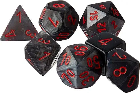 7-Die Set Velvet: Black/Red