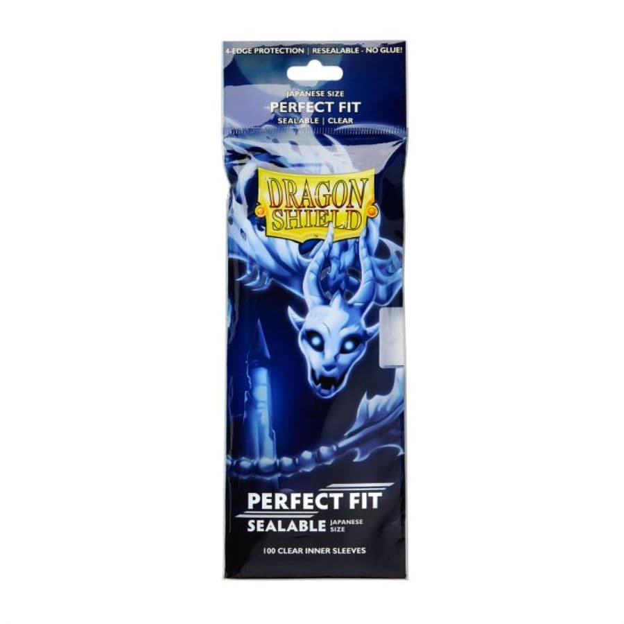 Dragon Shield Sleeves: Perfect Fit Japanese Sealable Inner Sleeves - Clear 'Yama' (100 ct. In bag)