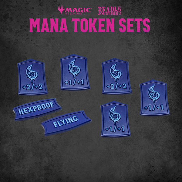 MTG: Token Set- Blue Mana Metal Token Set