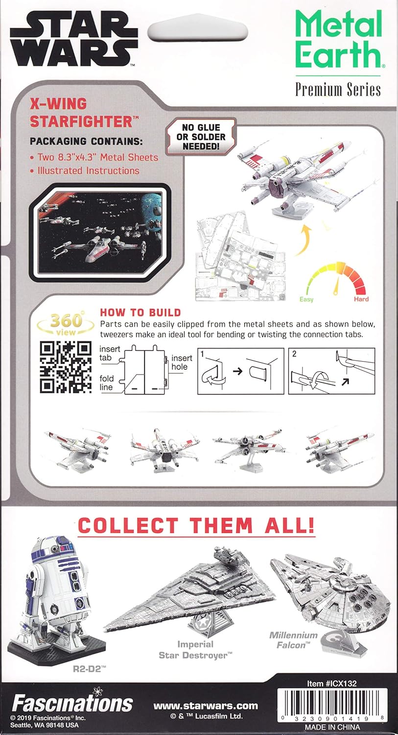 Fascinations: Metal Earth  - Star Wars X-Wing Starfighter 3D Metal Model Kit