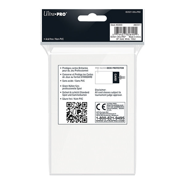 Deck Protectors: PRO-Gloss- Solid White (100)