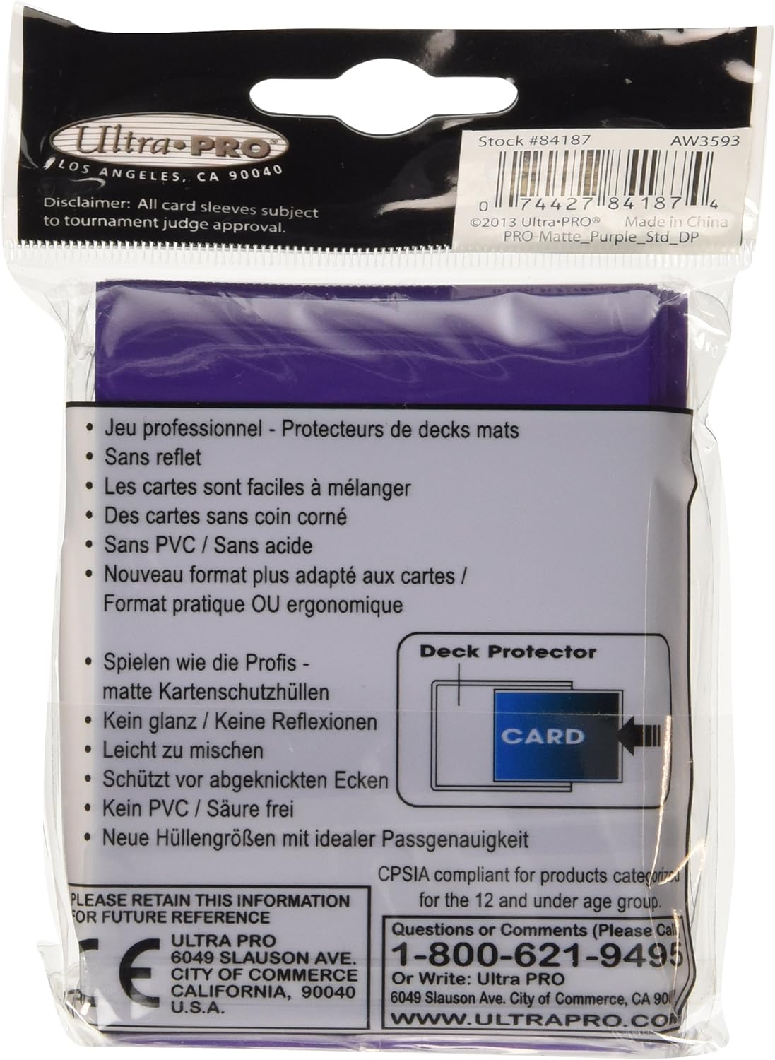 Deck Protectors: PRO-Matte- Solid Purple (50)