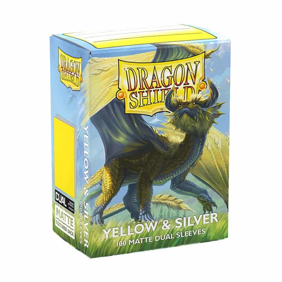Dragon Shield Sleeves: Standard DUAL - Matte Yellow & Silver (100 ct.)