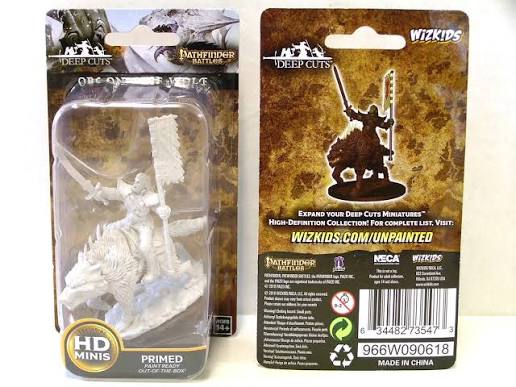 Pathfinder Battles Deep Cuts Miniatures: Unpainted Minis - Orc on Dire Wolf (Wave 7)