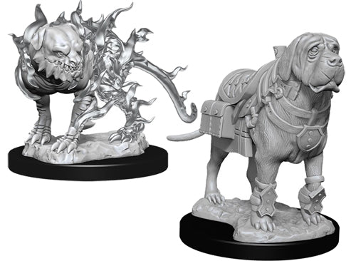 D&D Nolzur's Marvelous Miniatures: Unpainted Minis - Mastiff & Shadow Mastiff (Wave 11)